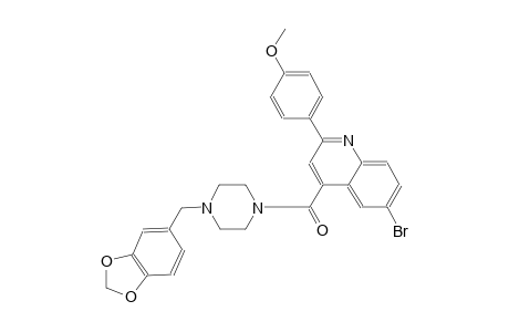 4-{[4-(1,3-benzodioxol-5-ylmethyl)-1-piperazinyl]carbonyl}-6-bromo-2-(4-methoxyphenyl)quinoline