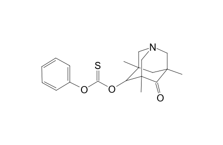 3,5,7-Trimethyl-6-[phenyloxy)thiocarbonyloxy]-1-azaadamantan-4-one / ( OR ax )