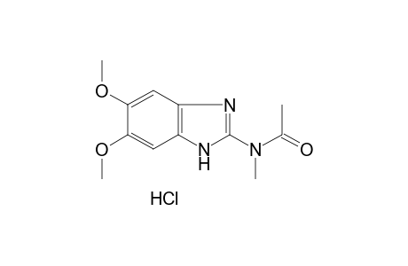 N-(5,6-dimethoxy-2-benzimidazolyl)-N-methylacetamide, monohydrochloride