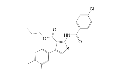 propyl 2-[(4-chlorobenzoyl)amino]-4-(3,4-dimethylphenyl)-5-methyl-3-thiophenecarboxylate