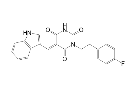 2,4,6(1H,3H,5H)-pyrimidinetrione, 1-[2-(4-fluorophenyl)ethyl]-5-(1H-indol-3-ylmethylene)-, (5E)-