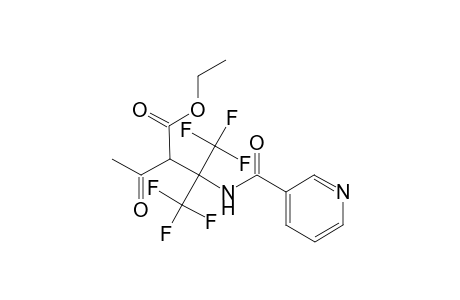 Butanoic acid, 2-acetyl-4,4,4-trifluoro-3-trifluoromethyl-3-(3-pyridylcarbonylamino)-