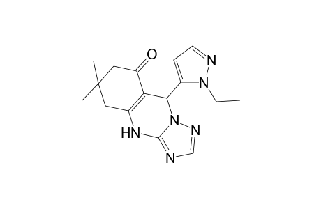 9-(1-Ethyl-1H-pyrazol-5-yl)-6,6-dimethyl-4H,5H,6H,7H,8H,9H-[1,2,4]triazolo[3,2-b]quinazolin-8-one