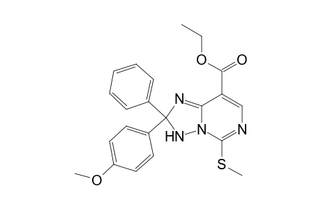 Ethyl 5-(methylthio)-2-(p-methoxyphenyl)-2-phenyl-2,3-dihydro[1,2,4]triazolo[1,5-c]pyrimidine-8-carboxylate
