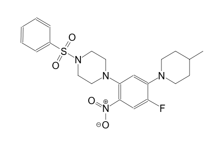 1-(benzenesulfonyl)-4-[4-fluoro-5-(4-methyl-1-piperidinyl)-2-nitrophenyl]piperazine