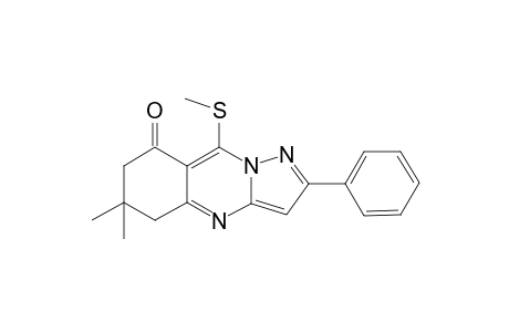 5,6-dihydro-6,6-dimethyl-9-(methylthio)-2-phenylpyrazolo[5,1-b]quinazolin-8(7H)-one