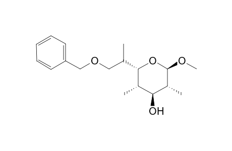 Methyl (+-)-2,4,6-trideoxy-2,4,6-trimethyl-7-o-(phenylmethyl)-D-glycero-.alpha.-D-ido-heptopyranoside