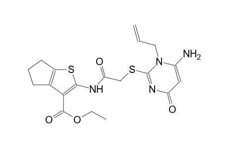 ethyl 2-({[(1-allyl-6-amino-4-oxo-1,4-dihydro-2-pyrimidinyl)sulfanyl]acetyl}amino)-5,6-dihydro-4H-cyclopenta[b]thiophene-3-carboxylate