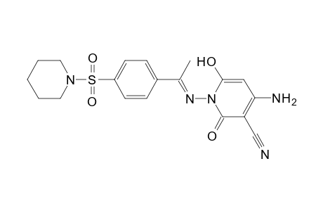 4-amino-6-hydroxy-2-oxo-1-[1-(4-(piperidin-1-ylsulfonyl)phenyl)ethylideneamino]-1,2-dihydropyridine-3-carbonitrile