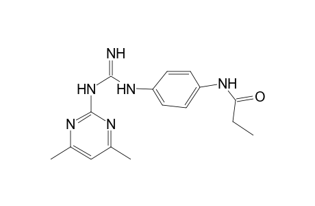 N-[4-[[(E)-amino-[(4,6-dimethyl-2-pyrimidinyl)imino]methyl]amino]phenyl]propanamide