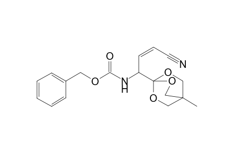 cis-1-[N-(Benzyloxycarbonyl)-(1S)-1-amino-3-cyano-(Z)-2-propene]-4-methyl-2,6,7-trioxabicyclo[2.2.2]octane [Cbz-L-cis-Gly(-CH=CH-CN)-OBO ester]