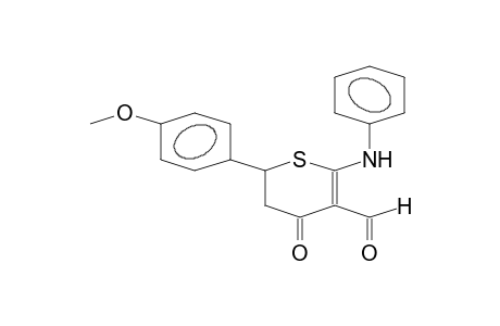 4-keto-6-(4-methoxyphenyl)-2-(phenylamino)-5,6-dihydrothiopyran-3-carbaldehyde