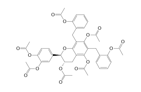 2H-1-Benzopyran-3,5,7-triol, 6,8-bis[[2-(acetyloxy)phenyl]methyl]-2-[3,4-bis(acetyloxy)phenyl]-3,4 -dihydro-, triacetate, (2R-trans)-