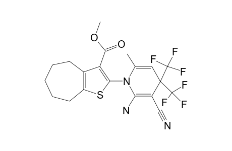 2-[2-amino-3-cyano-6-methyl-4,4-bis(trifluoromethyl)-1-pyridinyl]-5,6,7,8-tetrahydro-4H-cyclohepta[b]thiophene-3-carboxylic acid methyl ester