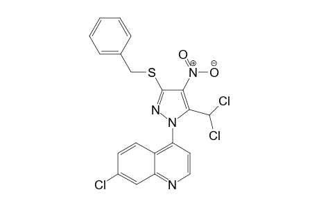 4-(3-(Benzylthio)-5-(dichloromethyl)-4-nitro-1H-pyrazol-1-yl)-7-chloroquinoline