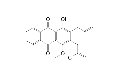 3-(2'-chloroprop-2'-enyl)-1-hydroxy-4-methoxy-2-(prop-2''-enyl)anthraquinone