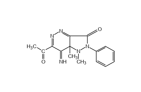 6-acetyl-7,7a-dihydro-1,7a-dimethyl-7-imino-2-phenyl-1H-pyrazolo[4,3-c]pyridazin-3(2H)-one