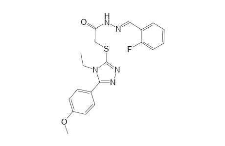 2-{[4-ethyl-5-(4-methoxyphenyl)-4H-1,2,4-triazol-3-yl]sulfanyl}-N'-[(E)-(2-fluorophenyl)methylidene]acetohydrazide