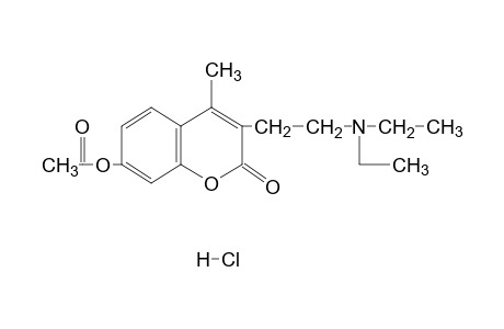 3-[2-(diethylamino)ethyl]-7-hydroxy-4-methylcoumarin, acetate, hydrochloride