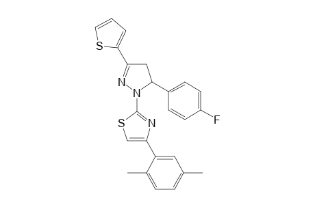 4-(2,5-dimethylphenyl)-2-[3-(4-fluorophenyl)-5-(2-thienyl)-3,4-dihydropyrazol-2-yl]thiazole