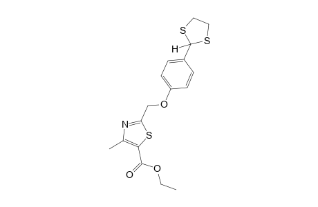 2-{[p-(1,3-dithiolan-2-yl)phenoxy]methyl}-4-methyl-5-thiazolecarboxylic acid, ethyl ester