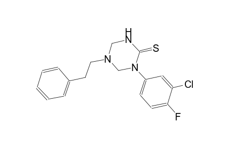 1-(3-chloro-4-fluorophenyl)-5-(2-phenylethyl)tetrahydro-1,3,5-triazine-2(1H)-thione