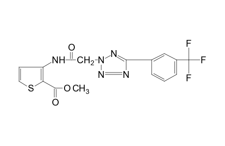 3-{2-[5-(alpha,alpha,alpha-trifluoro-m-tolyl)-2H-tetrazol-2-yl]acetamido}-2-thiophenecarboxylic acid, methyl ester