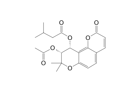 9-Acetoxy-8,8-dimethyl-2-oxo-2,8,9,10-tetrahydropyrano[2,3-F]chromen-10-yl 3-methylbutanoate (9R,10R) (isomer 1)