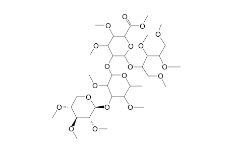 Permethyl .beta.-D-xylopyranosyl-(1-3)-.alpha.-L-rhamnopyranosyl-(1-2)-.alpha.-D-galactopyranosyluronic acid-(1-4)-D-xylitol