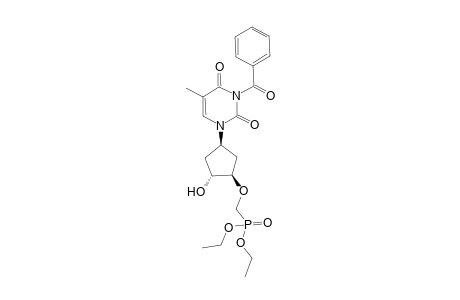 1-[(1'.beta.,3'.alpha.,4'.beta.)-4'-(Diethylphosphono)methoxy-3'-hydroxycyclopentyl]-3-N-benzoylthymine