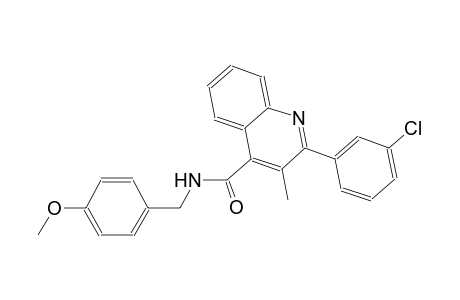 2-(3-chlorophenyl)-N-(4-methoxybenzyl)-3-methyl-4-quinolinecarboxamide