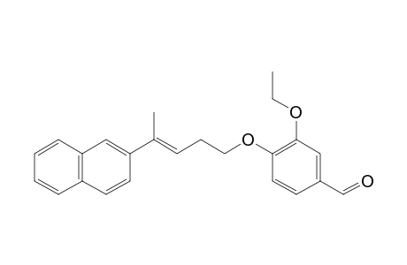 (E)-3-ethoxy-4-((4-(naphthalen-2-yl)pent-3-en-1-yl)oxy)benzaldehyde