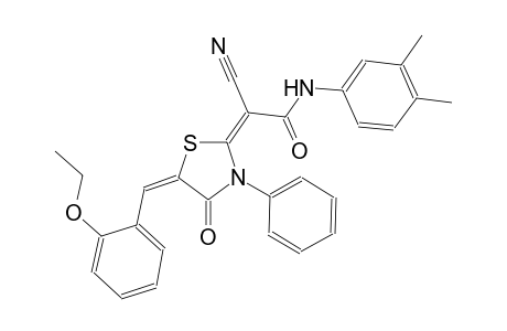 (2E)-2-cyano-N-(3,4-dimethylphenyl)-2-[(5E)-5-(2-ethoxybenzylidene)-4-oxo-3-phenyl-1,3-thiazolidin-2-ylidene]ethanamide