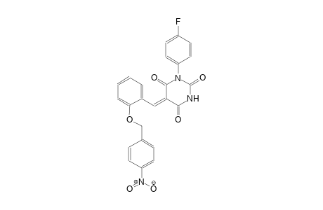 2,4,6(1H,3H,5H)-pyrimidinetrione, 1-(4-fluorophenyl)-5-[[2-[(4-nitrophenyl)methoxy]phenyl]methylene]-, (5Z)-