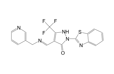 2-(1,3-benzothiazol-2-yl)-4-((E)-{[(E)-3-pyridinylmethyl]imino}methyl)-5-(trifluoromethyl)-1,2-dihydro-3H-pyrazol-3-one