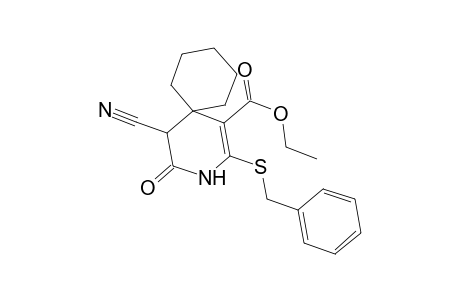 2-Benzylsulfanyl-5-cyano-4-oxo-3-aza-spiro[5.5]undec-1-ene-1-carboxylic acid ethyl ester