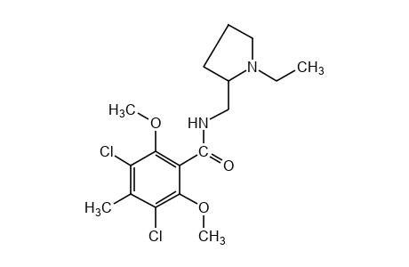 3,5-dichloro-2,6-dimethoxy-N-[(1-ethyl-2-pyrrolidinyl)methyl]-p-toluamide