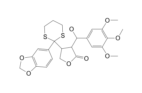 4-[2-(1,3-Benzodioxol-5-yl)-1,3-dithian-2-yl]-3-[hydroxy-(3,4,5-trimethoxyphenyl)methyl]-2-oxolanone