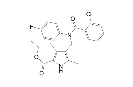 4-[(N-(2-chlorobenzoyl)-4-fluoro-anilino)methyl]-3,5-dimethyl-1H-pyrrole-2-carboxylic acid ethyl ester