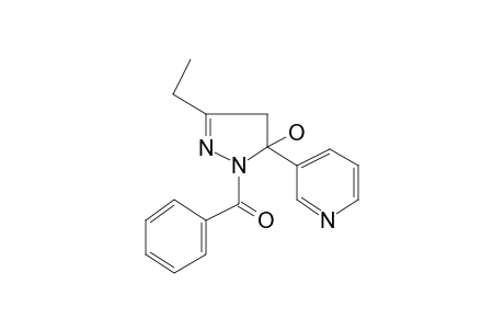 2-Pyrazoline, 1-benzoyl-3-ethyl-5-hydroxy-5-(3-pyridinyl)-