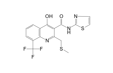 4-hydroxy-2-[(methylthio)methyl]-N-(2-thiazolyl)-8-(trifluoromethyl)- 3-quinolinecarboxamide