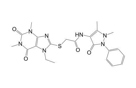 acetamide, N-(2,3-dihydro-1,5-dimethyl-3-oxo-2-phenyl-1H-pyrazol-4-yl)-2-[(7-ethyl-2,3,6,7-tetrahydro-1,3-dimethyl-2,6-dioxo-1H-purin-8-yl)thio]-