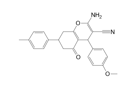 4H-1-benzopyran-3-carbonitrile, 2-amino-5,6,7,8-tetrahydro-4-(4-methoxyphenyl)-7-(4-methylphenyl)-5-oxo-