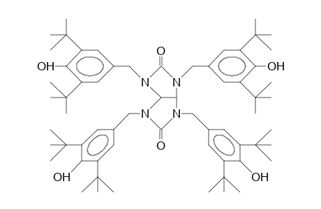 2,4,6,8-Tetrakis(3,5-di[T-butyl]-4-hydroxy-benzyl)-2,4,6,8-tetraaza-bicyclo(3.3.0)octane-3,7-dione