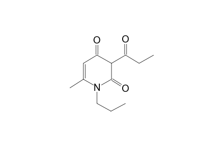 2,4(1H,3H)-Pyridinedione, 6-methyl-3-(1-oxopropyl)-1-propyl-