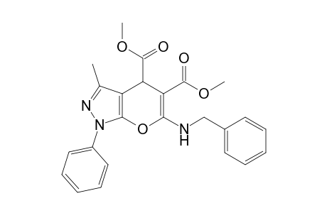 Dimethyl 6-(benzylamino)-1,4-dihydro-3-methyl-1-phenylpyrano[2,3-c]pyrazole-4,5-dicarboxylate