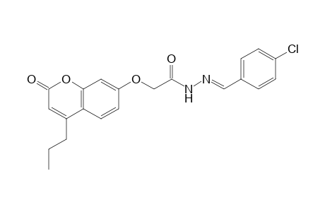 [(2-oxo-4-propyl-2H-1-benzopyran-7-yl)oxy]acetic acid, (p-chlorobenzylidene)hydrazide