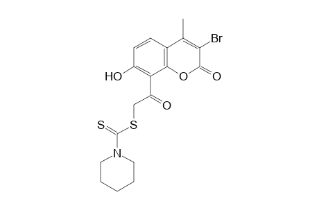 3-bromo-7-hydroxy-8-(mercaptoacetyl)-4-methylcoumarin, 8-(1-piperidinecarbodithioate)