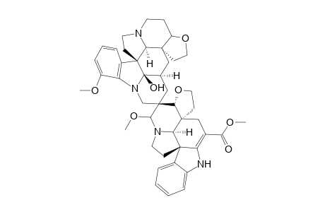 Spiro[1H,15aH-furo[2',3':7,8]indolizino[8,1-cd]carbazole-2(2aH),6'(7'H)-[4H,5H,15aH,16H]furo[2',3':7,8]indolizino[8,1-cd]pyrido[1,2,3-lm]carbazole], vobtusine deriv.