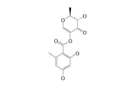 ORSELLIDE-D;(2R,3R)-5-O-(2,4-DIHYDROXY-6-METHYLBENZOYL)-3-HYDROXY-2-METHYL-2,3-DIHYDRO-4-PYRONE